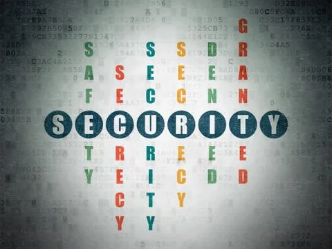 Safety concept: word Security in solving Crossword Puzzle Stockillustratie