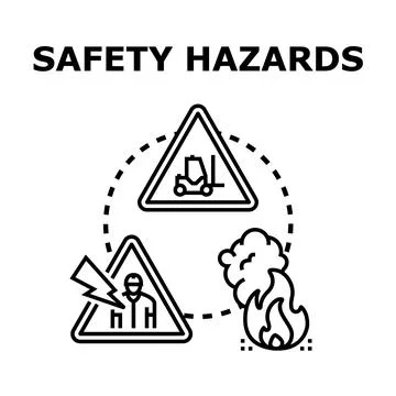 Safety concerns identifying workplace risk factors Stock Illustration