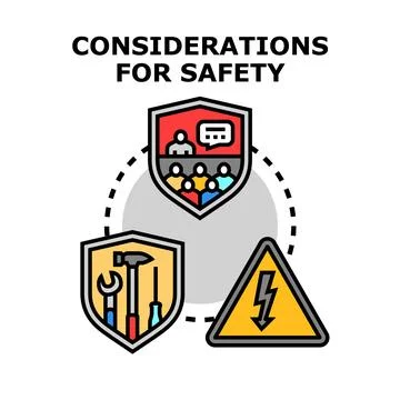 Safety considerations for risk management and protection Stock Illustration