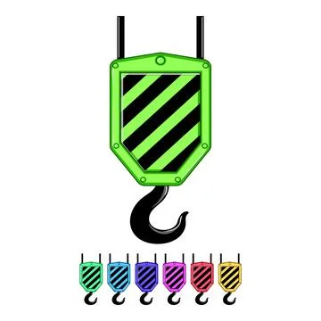 Safety crane hook cartoon vector graphic Stock Illustration