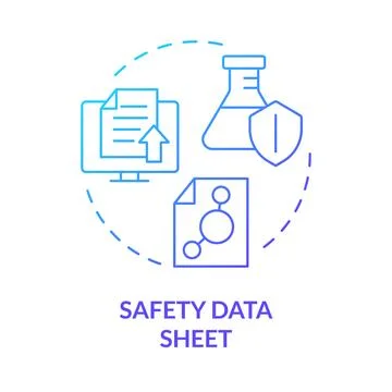 Safety data sheet blue gradient concept icon Illustrazione stock