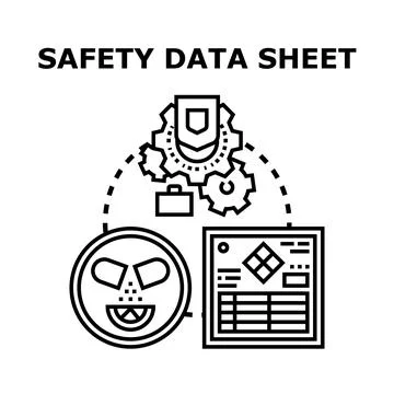 Safety data sheet compiling hazard and chemical information Stock Illustration
