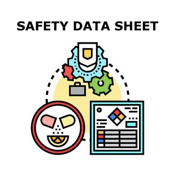Safety data sheet compiling hazard and chemical information Stock Illustration