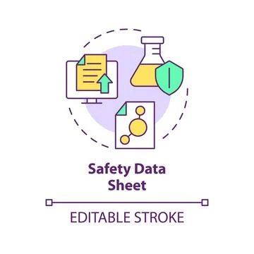 Safety data sheet multi color concept icon Stock Illustration
