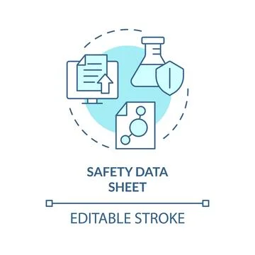Safety data sheet soft blue concept icon Illustrazione stock