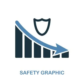 Safety Decrease Graphic icon. Monochrome style design from diagram icon 库存插图