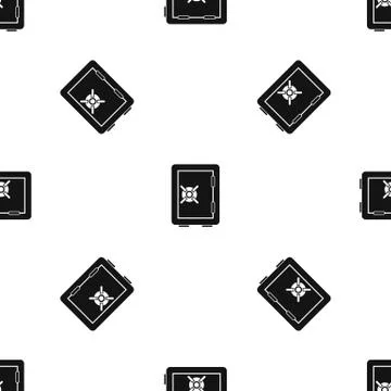 Safety deposit box pattern seamless black イラスト素材