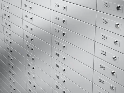Safety deposit boxes Stock Illustration