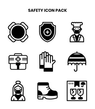 Safety DuoTone Vector Icons Pack Stock Illustration