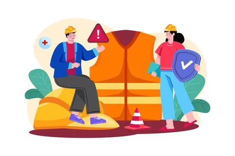 Safety engineer Illustration concept on white background Stock Illustration