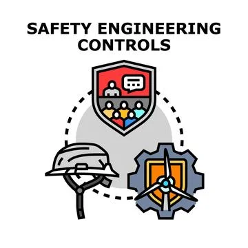 Safety engineering controls management and risk prevention Stock Illustration