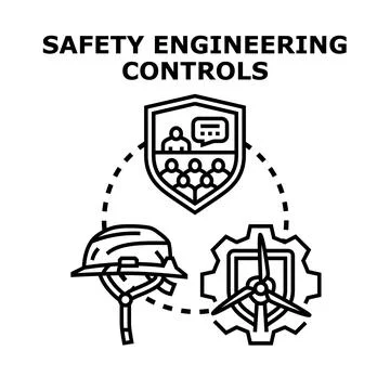 Safety engineering controls management and risk prevention Stock Illustration