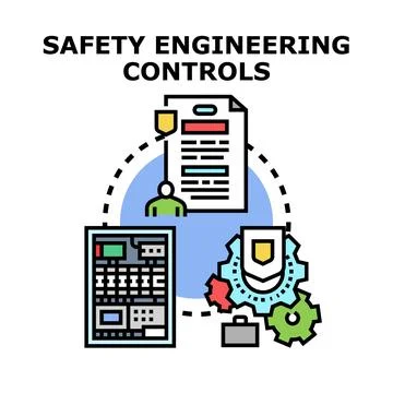 Safety engineering controls planning and implementation concept Stock Illustration