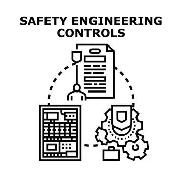 Safety engineering controls planning and implementation concept Stock Illustration