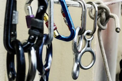Safety equipment for practicing rappel. Fotos de archivo