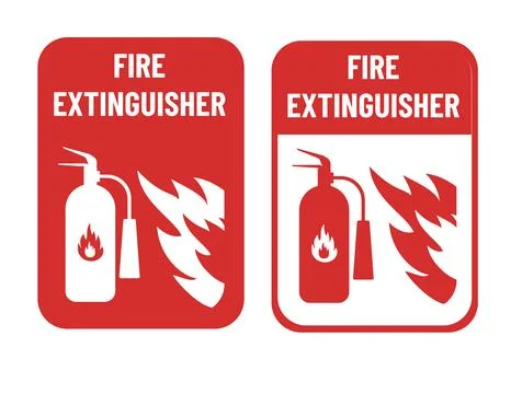 Safety equipment vector set with fire extinguisher and emergency tools Stock Illustration