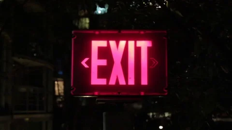 Safety exit sign darkness Stock Footage 70799022