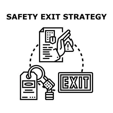 Safety exit strategy developing plan concept Stock Illustration