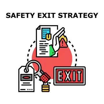 Safety exit strategy developing plan concept Stock Illustration
