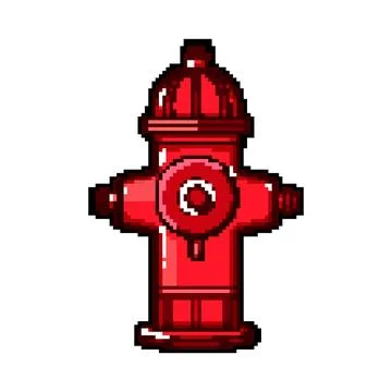 Safety fire hydrant pixel art vector illustration Stock Illustration