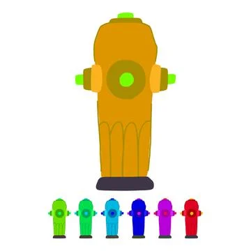 Safety fire hydrant vector cartoon graphic Stock Illustration