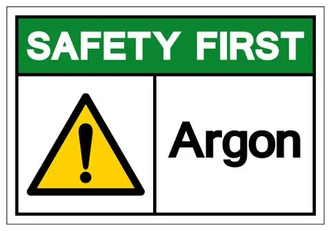 Safety First Argon Symbol Sign, Vector Illustration, Isolate On White Backgro Stock Illustration