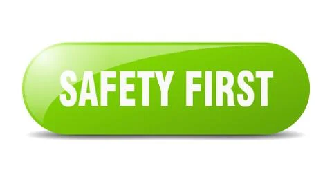 Safety first button. safety first sign. key. push button. Stock Illustration