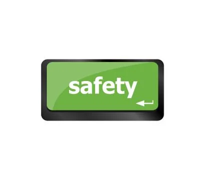 Safety first concept with key on computer keyboard Stock Illustration