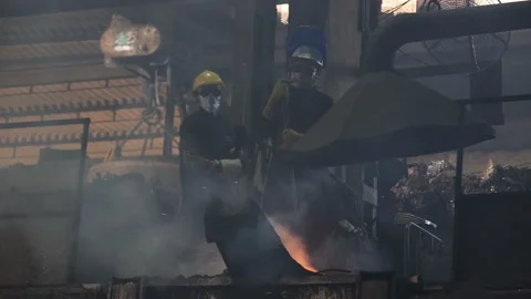 Safety first concept, Steel Casting Processes ,Sand Casting and Stock Footage 169903522