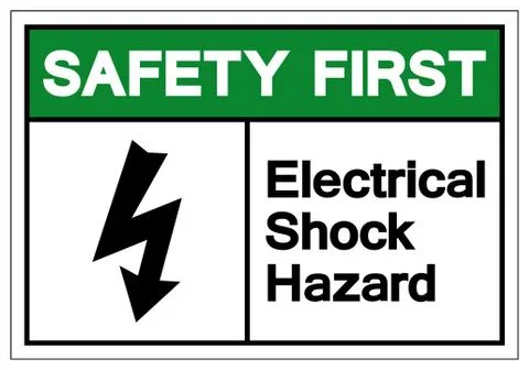 Safety First Electrical Shock Hazard Symbol Sign, Vector Illustration, Isolat Illustration