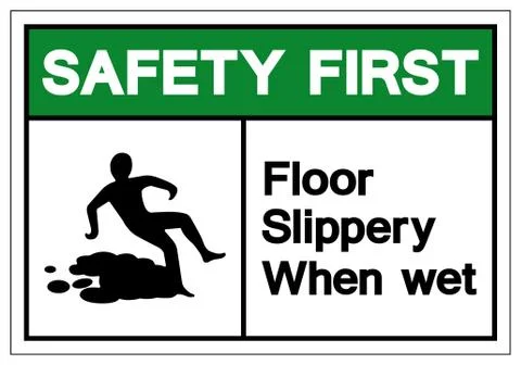 Safety First Floor Slippery When Wet Symbol Sign, Vector Illustration, Isolat Stock Illustration