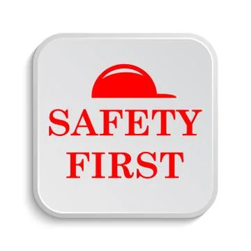Safety first icon. Internet button on white background.. Stock Illustration