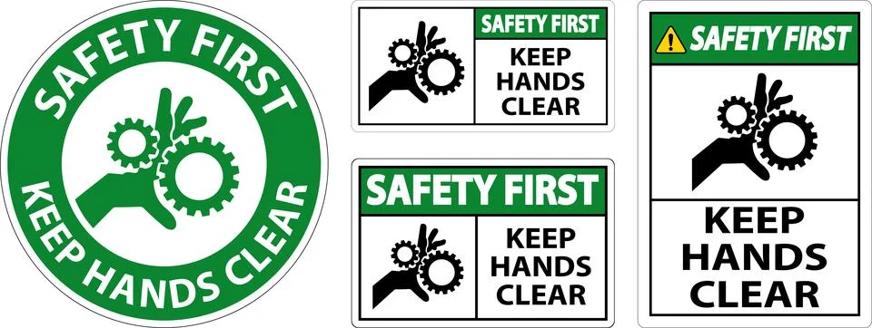 Safety First Keep Hands Clear On White Background Stock Illustration