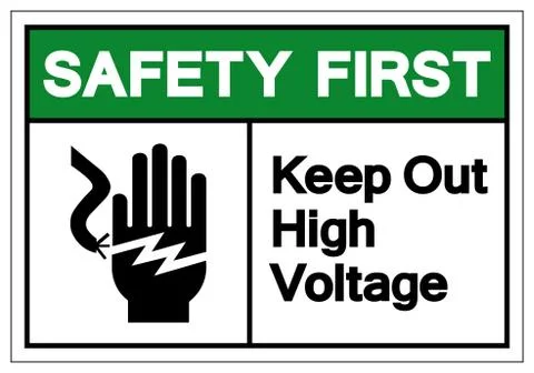 Safety First Keep Out High Voltage Symbol Sign, Vector Illustration, Isolate  Stock Illustration