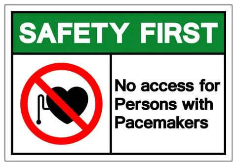 Safety First No Access For Persons With Pacemaker Symbol Sign ,Vector Illustr Stock Illustration
