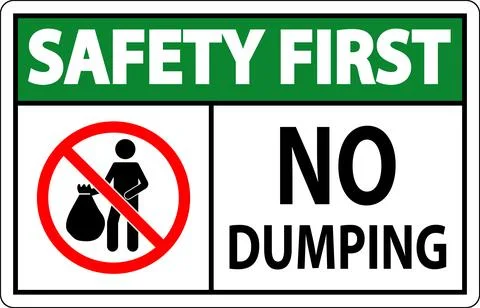Safety First No Dumping Sign Stock Illustration
