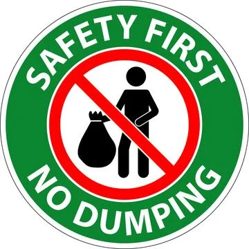 Safety First No Dumping Sign Stock Illustration