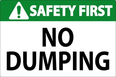 Safety First No Dumping Sign Stock Illustration