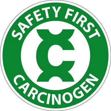 Safety First Select Carcinogen Label On White Background Stock Illustration
