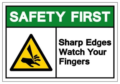 Safety First Sharp Edges Watch Your Fingers Symbol Sign, Vector Illustration, Stock Illustration