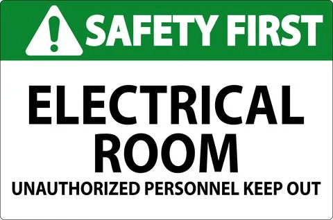 Safety First Sign Electrical Room - Unauthorized Personnel Keep Out Ilustración de archivo