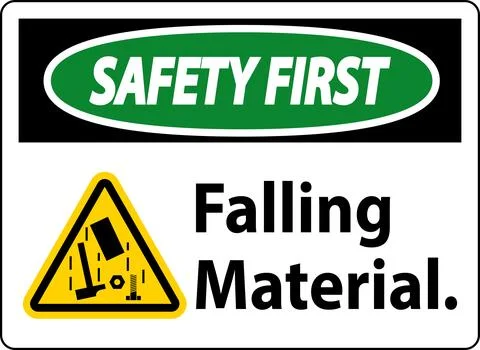 Safety First Sign, Falling Material Illustrazione stock