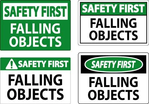 Safety First Sign, Falling Objects Stock Illustration