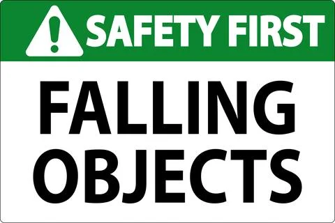 Safety First Sign, Falling Objects Stock Illustration