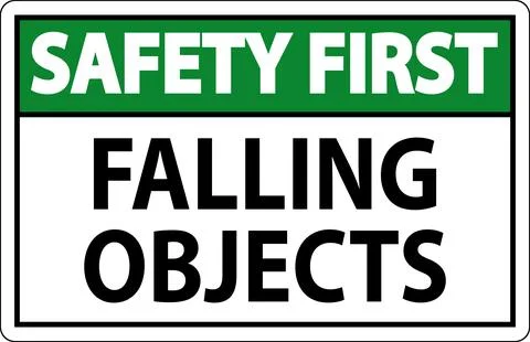 Safety First Sign, Falling Objects Stock Illustration