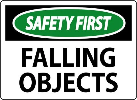 Safety First Sign, Falling Objects Stock Illustration