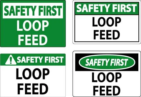 Safety First Sign, Loop Feed 스톡 일러스트