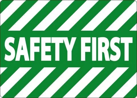 Safety first Sign On White Background 스톡 일러스트