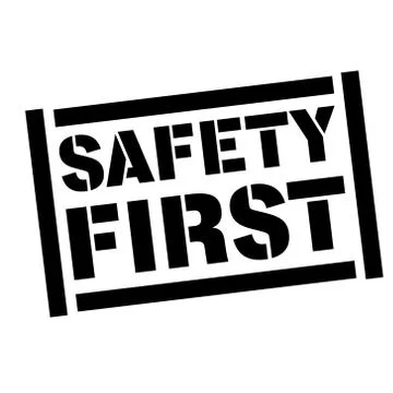 Safety first stamp on white Stock Illustration