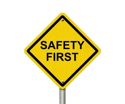 Safety first warning sign Stock Illustration